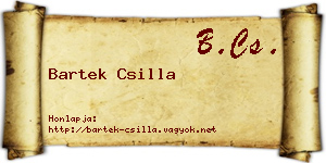 Bartek Csilla névjegykártya